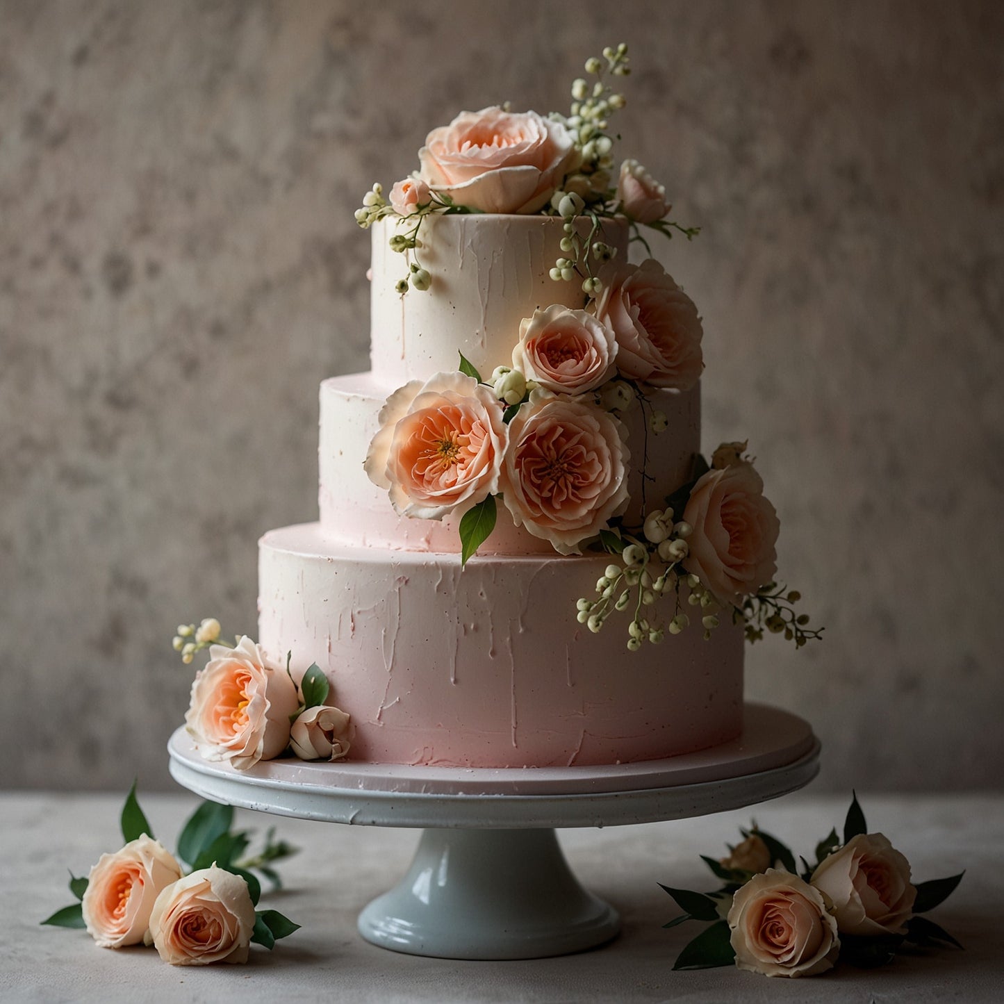 Wedding cake with pink design